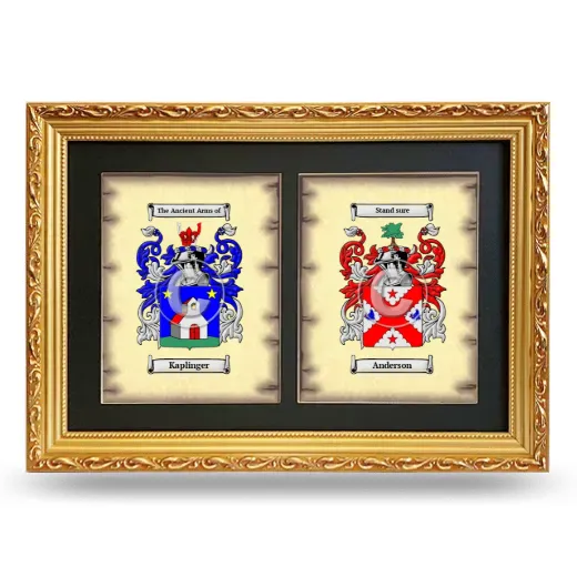 Double Coat of Arms Framed - Gold