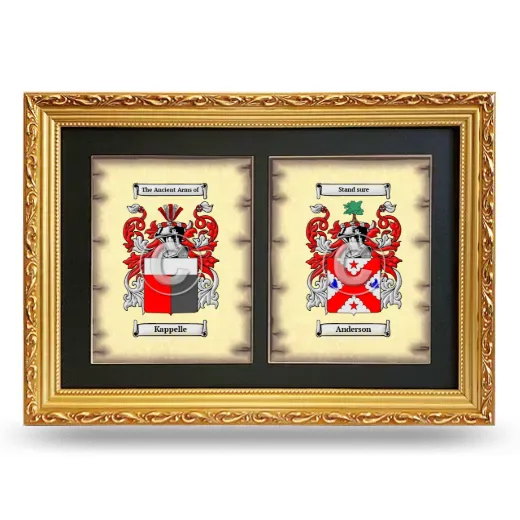 Double Coat of Arms Framed - Gold