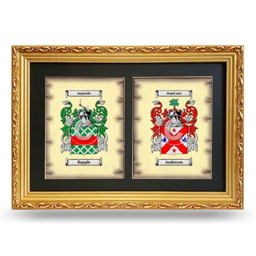 Double Coat of Arms Framed - Gold