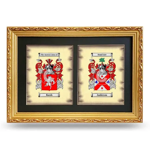 Double Coat of Arms Framed - Gold