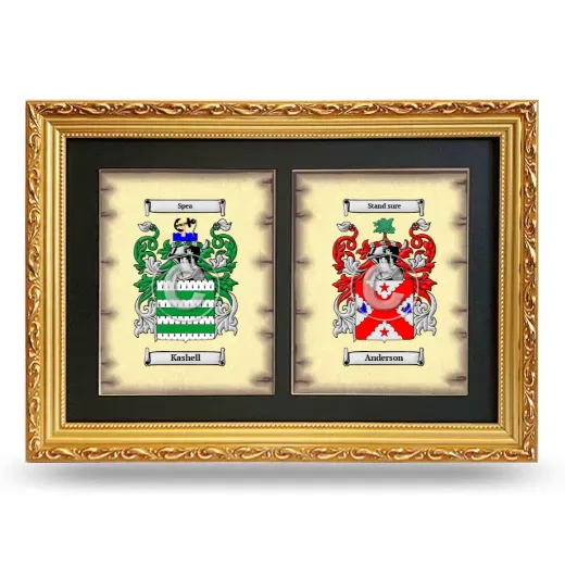 Double Coat of Arms Framed - Gold