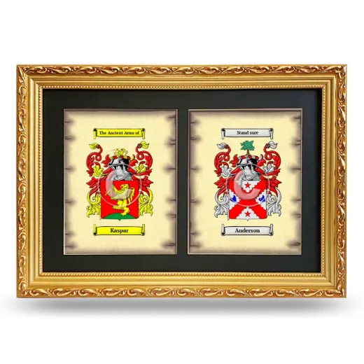 Double Coat of Arms Framed - Gold