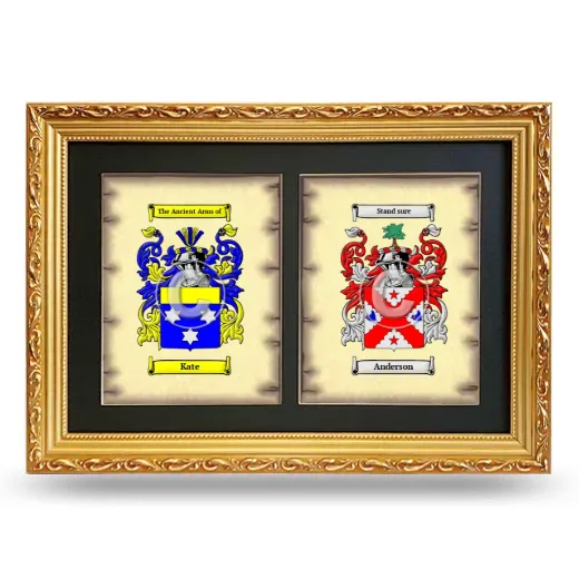 Double Coat of Arms Framed - Gold