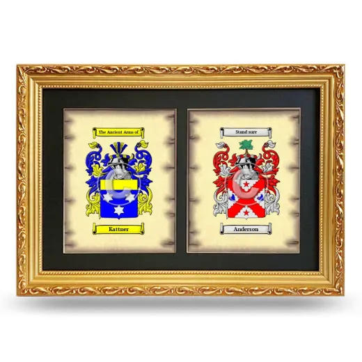 Double Coat of Arms Framed - Gold