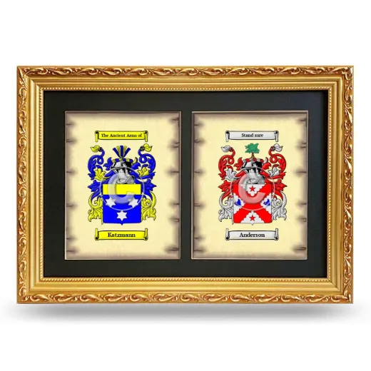 Double Coat of Arms Framed - Gold