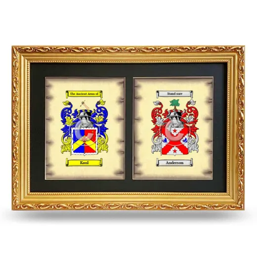 Double Coat of Arms Framed - Gold