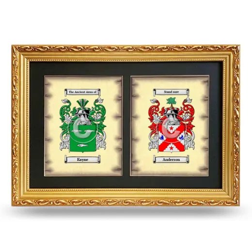 Double Coat of Arms Framed - Gold