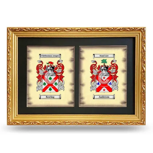 Double Coat of Arms Framed - Gold