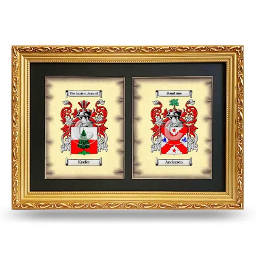 Double Coat of Arms Framed - Gold