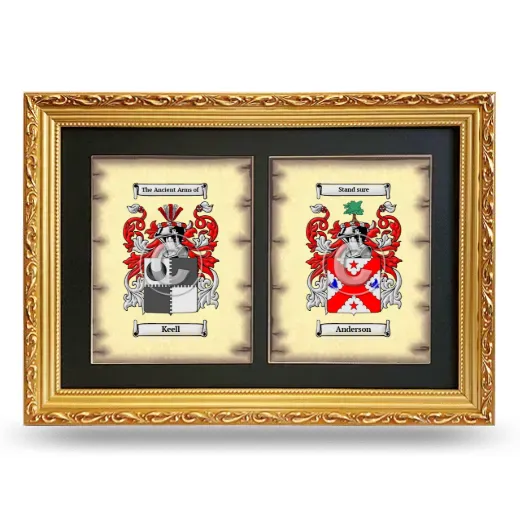 Double Coat of Arms Framed - Gold