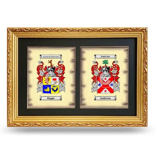 Double Coat of Arms Framed - Gold