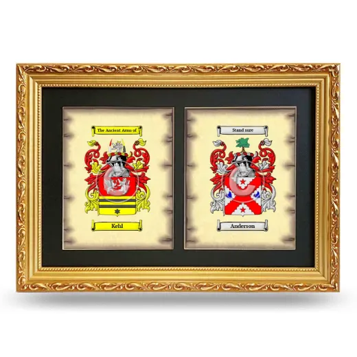 Double Coat of Arms Framed - Gold