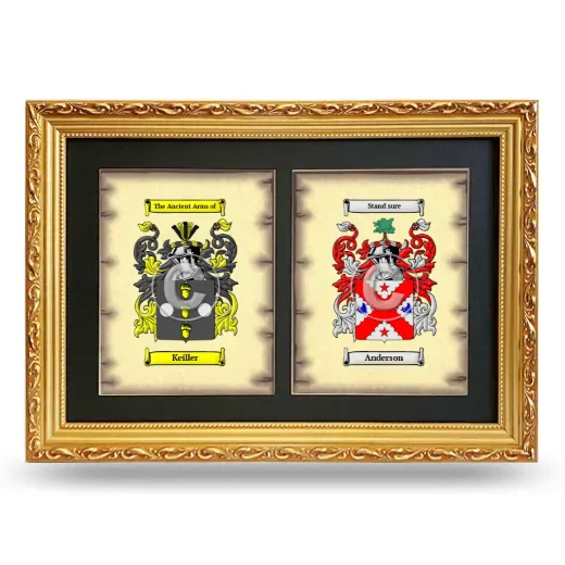 Double Coat of Arms Framed - Gold
