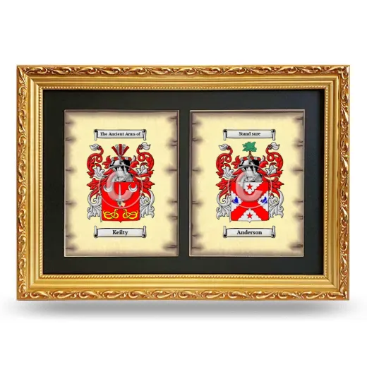 Double Coat of Arms Framed - Gold