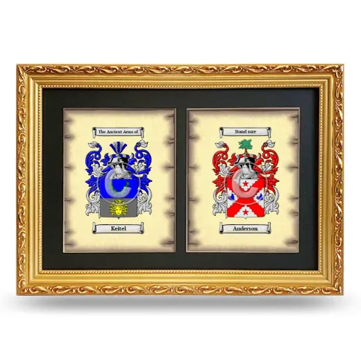Double Coat of Arms Framed - Gold