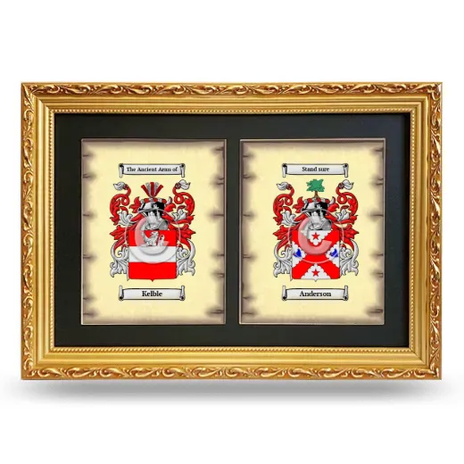 Double Coat of Arms Framed - Gold