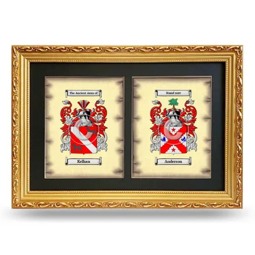 Double Coat of Arms Framed - Gold