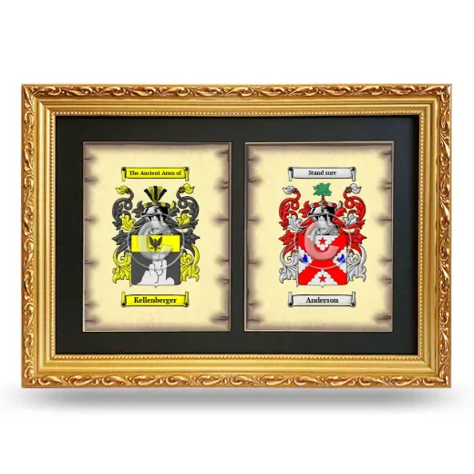 Double Coat of Arms Framed - Gold