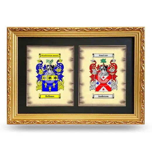 Double Coat of Arms Framed - Gold