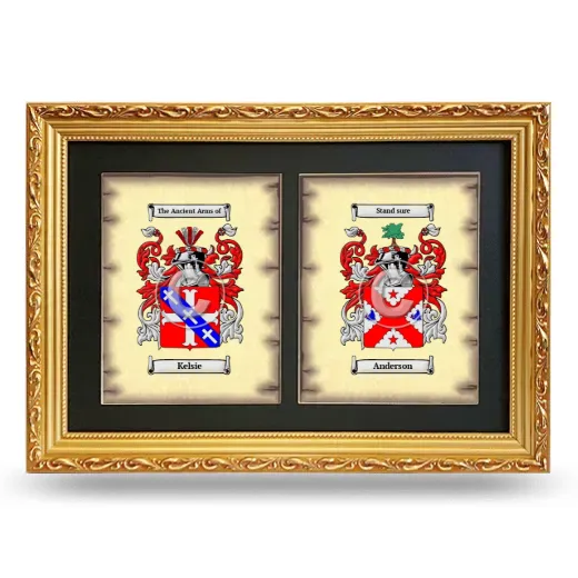 Double Coat of Arms Framed - Gold