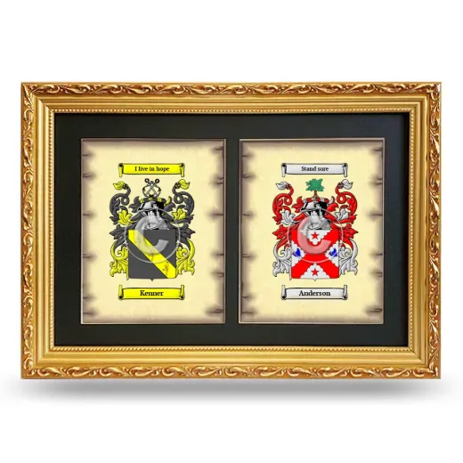 Double Coat of Arms Framed - Gold