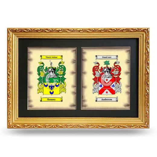 Double Coat of Arms Framed - Gold