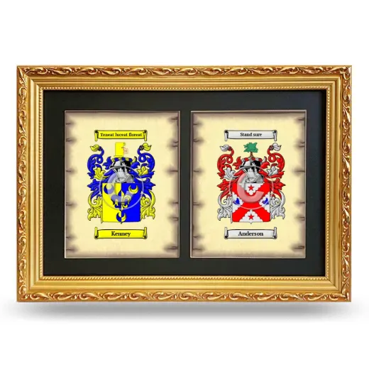 Double Coat of Arms Framed - Gold