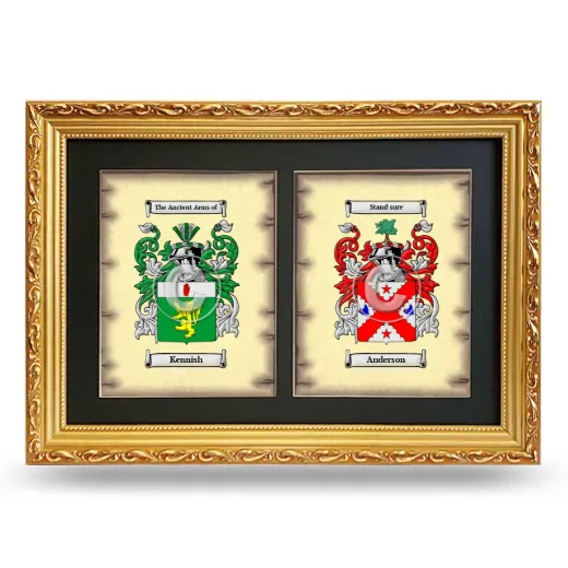 Double Coat of Arms Framed - Gold