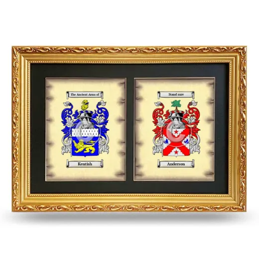Double Coat of Arms Framed - Gold