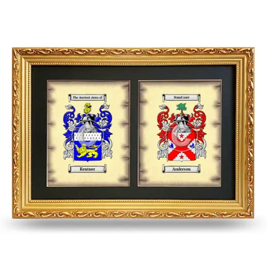 Double Coat of Arms Framed - Gold