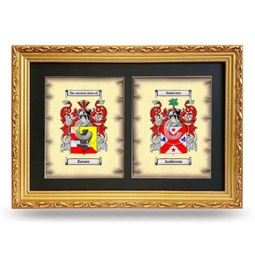 Double Coat of Arms Framed - Gold