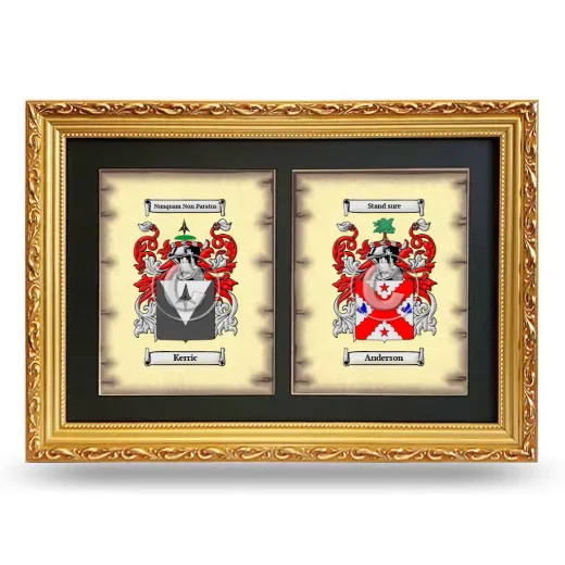 Double Coat of Arms Framed - Gold