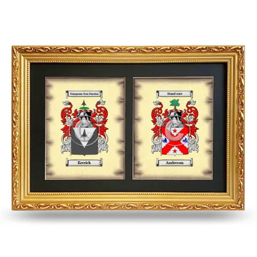Double Coat of Arms Framed - Gold