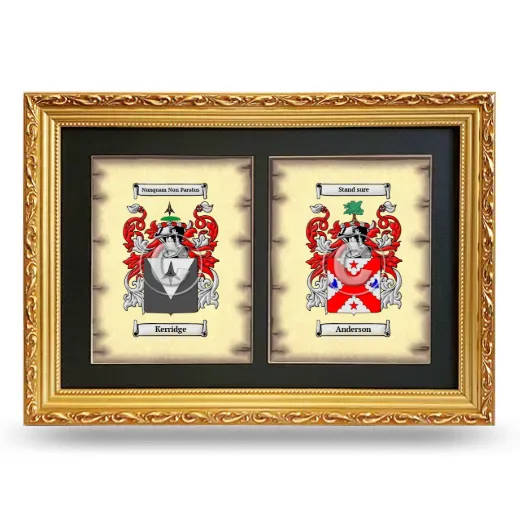 Double Coat of Arms Framed - Gold