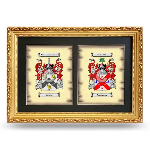 Double Coat of Arms Framed - Gold