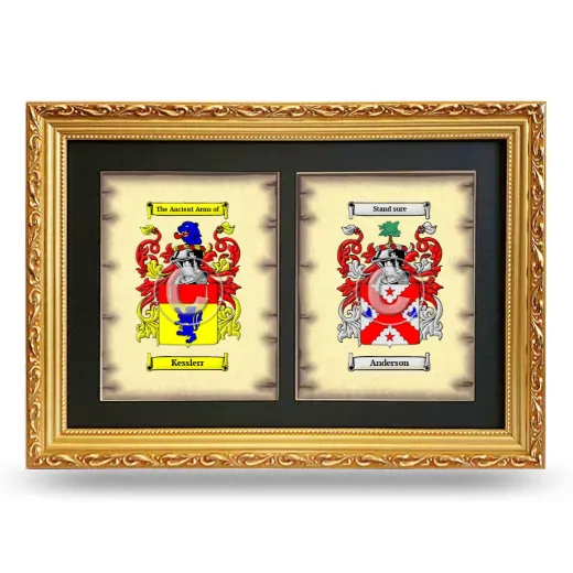 Double Coat of Arms Framed - Gold