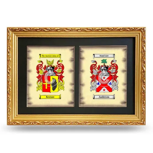 Double Coat of Arms Framed - Gold