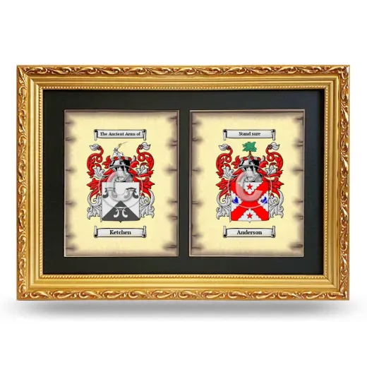 Double Coat of Arms Framed - Gold