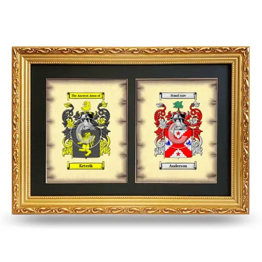 Double Coat of Arms Framed - Gold