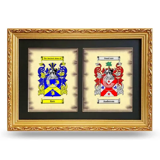 Double Coat of Arms Framed - Gold