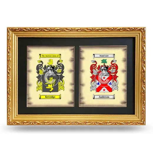 Double Coat of Arms Framed - Gold