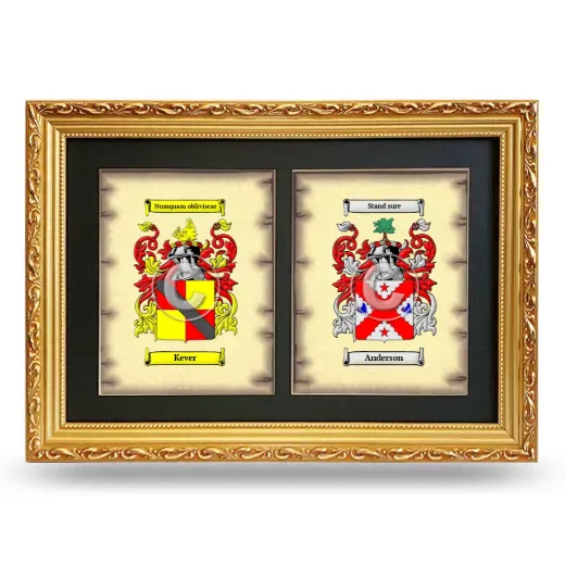 Double Coat of Arms Framed - Gold