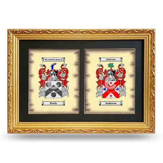 Double Coat of Arms Framed - Gold
