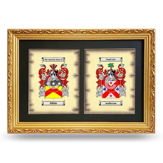 Double Coat of Arms Framed - Gold