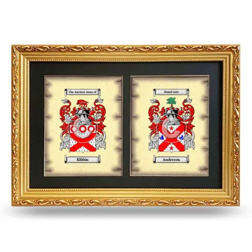 Double Coat of Arms Framed - Gold