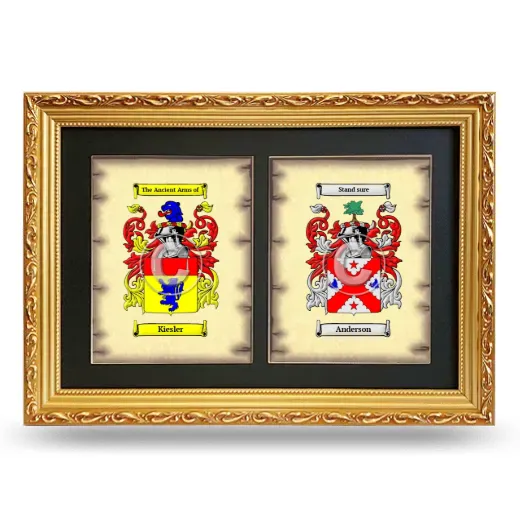 Double Coat of Arms Framed - Gold