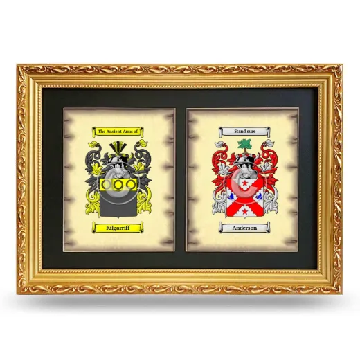 Double Coat of Arms Framed - Gold
