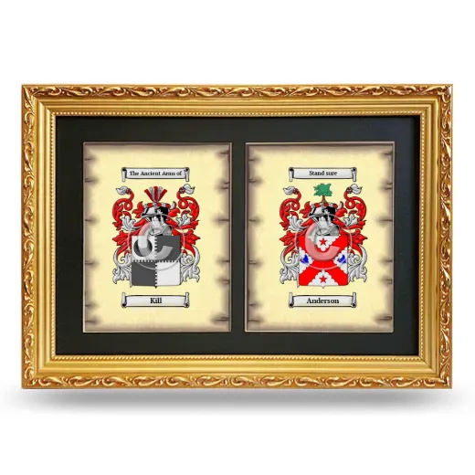 Double Coat of Arms Framed - Gold