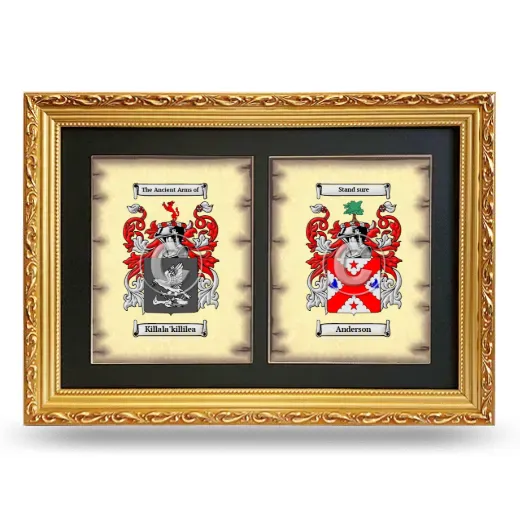 Double Coat of Arms Framed - Gold