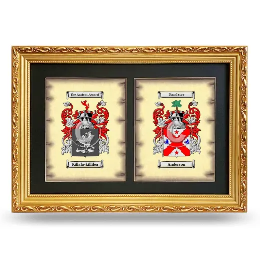 Double Coat of Arms Framed - Gold